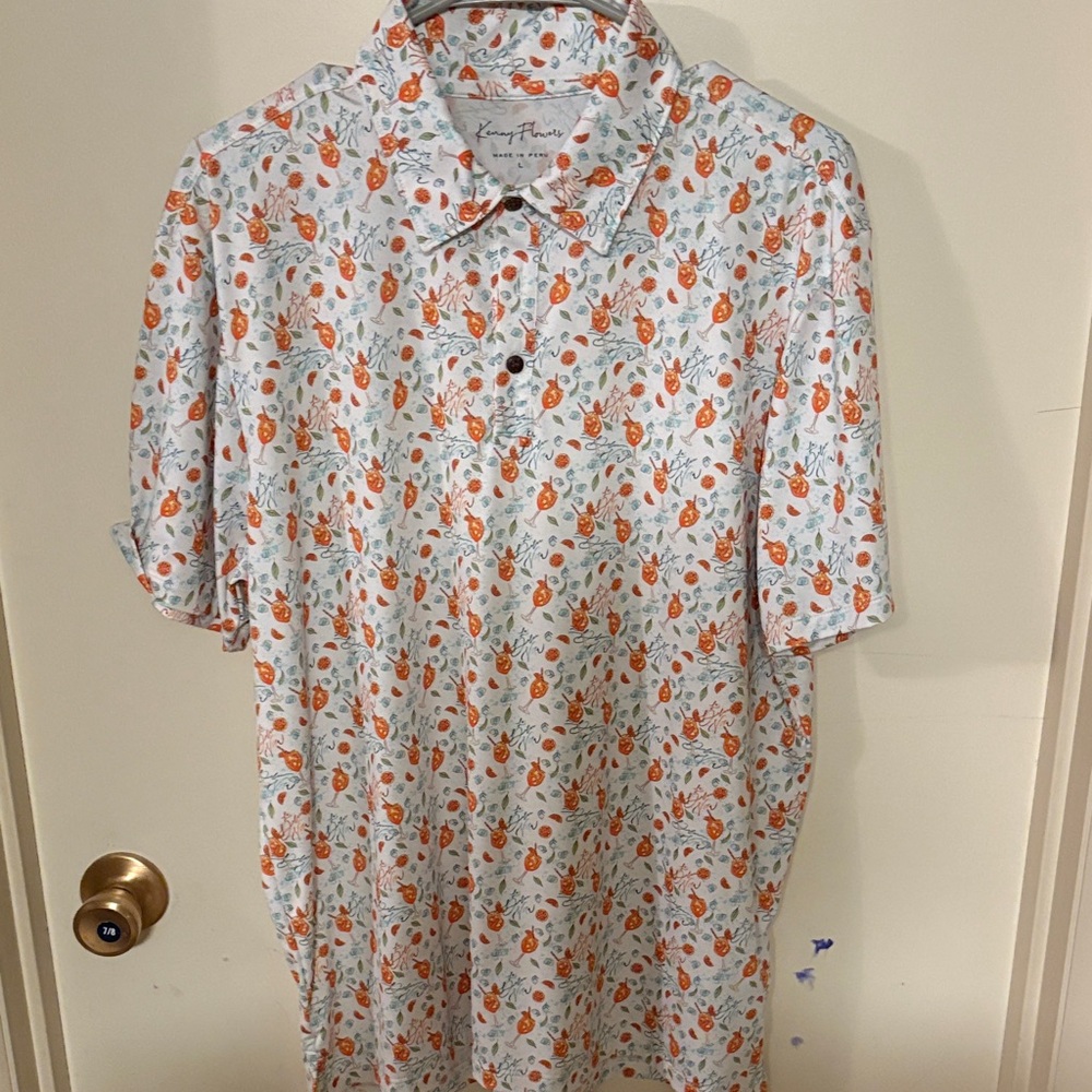 Kenny Flowers Orange and White Floral Men's Shirt